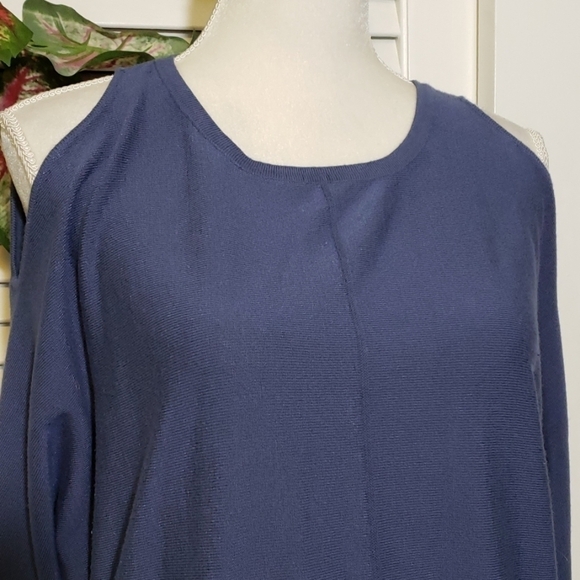 HANNAH Cold Shoulder Tunic Sweater Cornflower Blue - Picture 2 of 8